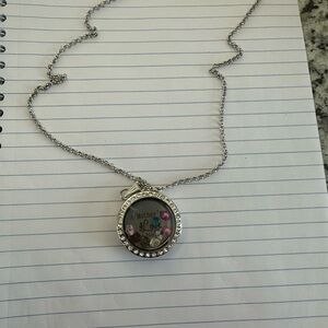 Mothers love, Silver and Pink Locket Necklace